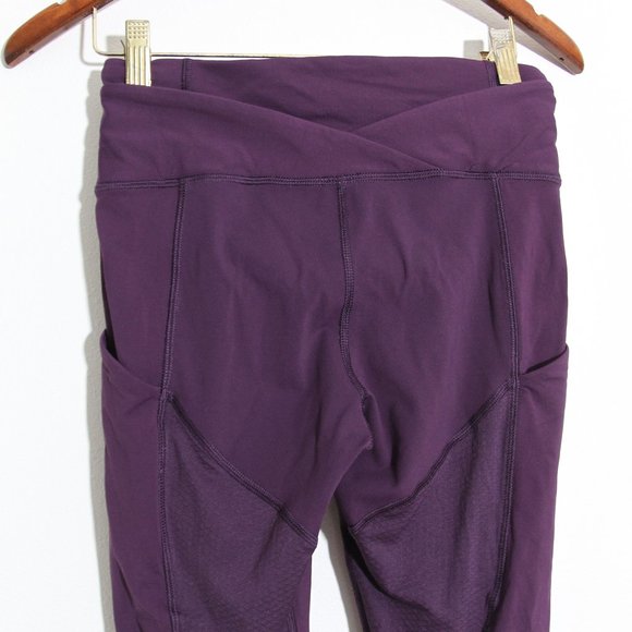 Lululemon Time to Shine Tight Leggings Deep Zinfandel Purple Mesh Luxtreme Sz 4 - Picture 8 of 15
